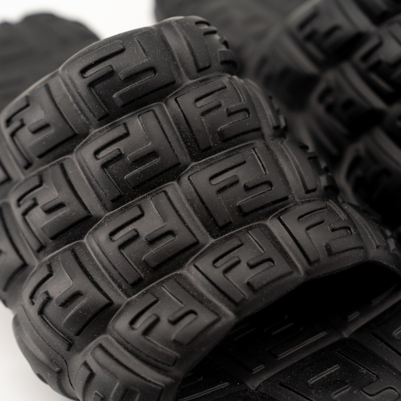 size 11 uk / 12 us Fendi Cloud Slides Black Rubber FF logo Embossed main image 9